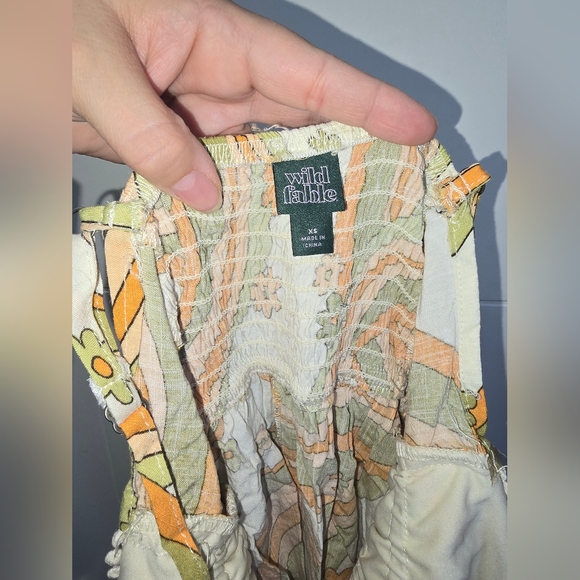 Wild Fable Dress 60s abstract geometric pattern retro hippie floral Sz XS - Picture 4 of 4